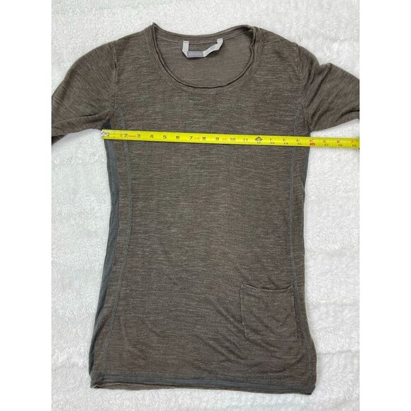 Athleta Linen Blend Long Sleeve Shirt Small Tunic Pocket Lightweight Silk - Picture 6 of 8